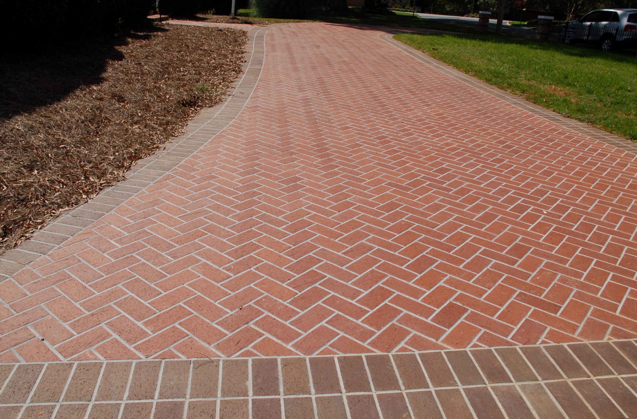 red bricks pathways